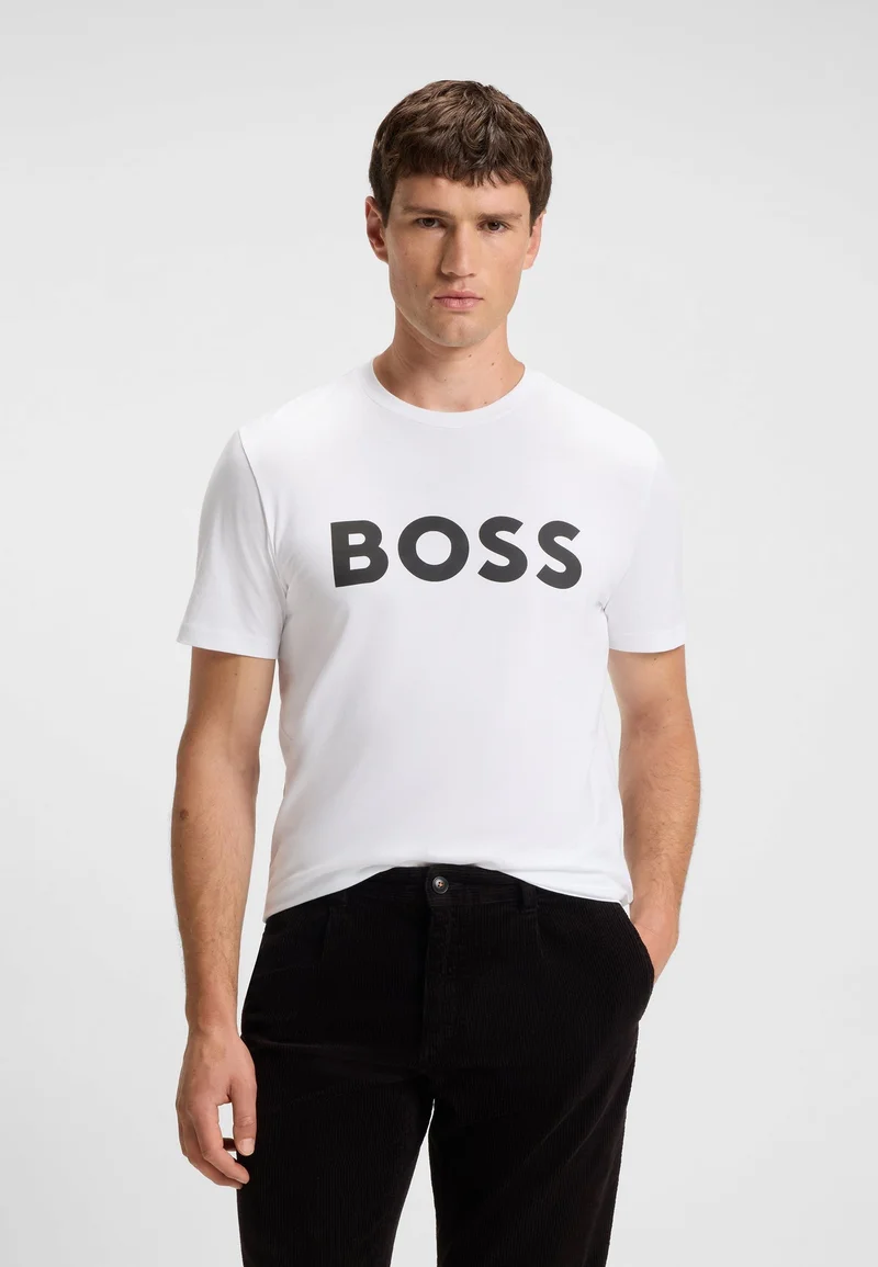 BOSS Cotton-jersey T-shirt with large logo print